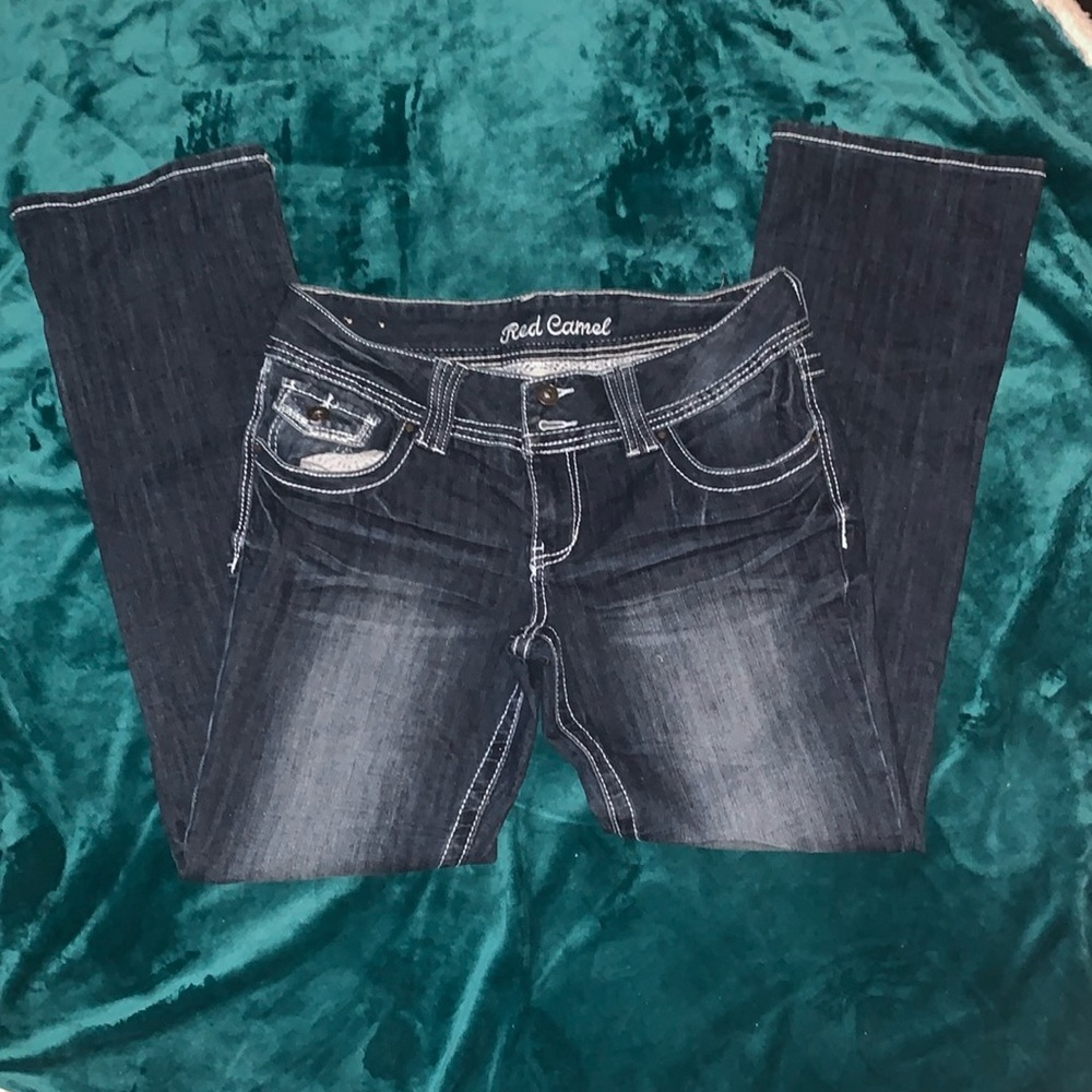 Red Camel Dark Wash Boot Cut Jeans - Dark Blue